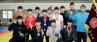 YU won ‘General Championship’ three years consecutively at the Autumn National University Wrestling Competition.